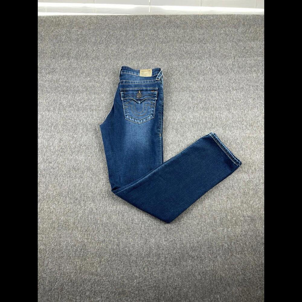 True Religion Straight Leg Gold Stitch Jeans Sz 12‎